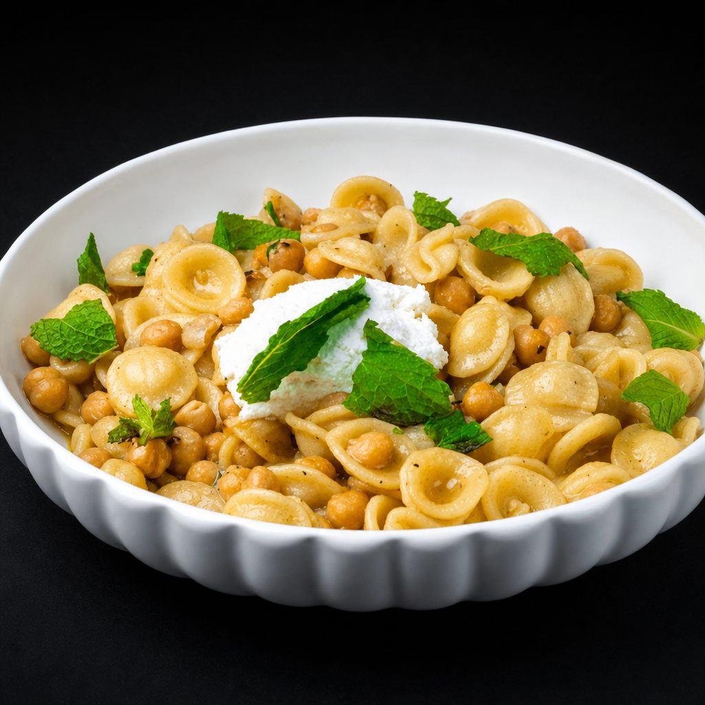 Orecchiette, Chick Peas, Butter, Garlic & Oil.