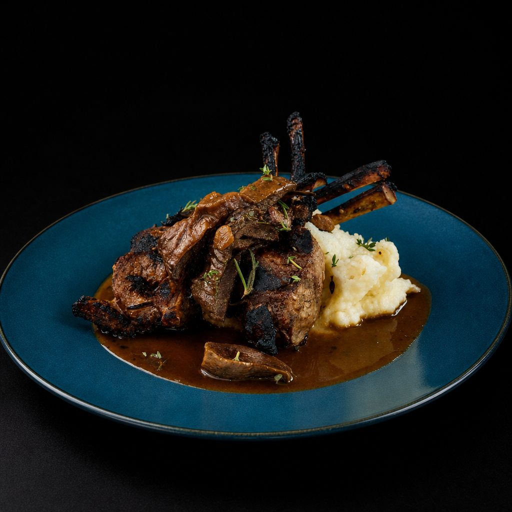 Grilled lamb chops.